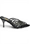 Y752132704 Black Satin Fabric Thin Heeled Women's Slippers - 7