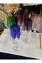 Bohemia Crystal Colorful Hand-Cut 6 Pieces Coffee or Water Glass Cup 180 ml - 6