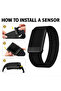 Whoop 5.0 Nylon Band, Adjustable Stretch Sport Band Replacement with Secure Quick-Clip Hardware, Breathable Athletic Wristband for Men and Women - Black with Black Holder - 6