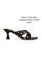 Black Polka Dot Pattern Cross Slippers with 5cm Heels Goggle Shoes New Season - 3