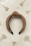 Knitted Patterned Knot Detailed Brown Women's Hair Band Buckle - 5