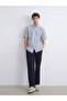 Southblue Navy Blue Regular Fit Short Sleeve Striped Men's Shirt - 2