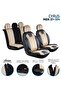 Chery Tiggo Luxury Leather-Edged Car Seat Covers 5-Piece Set Beige Black - 4