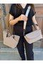 Women's Large Size Shawl Detailed Luxury Design Hand & Shoulder Bag Shopper with Puppy Detail, Suitable for Daily Use - 2
