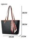 Women's fashion casual large leather embossed shoulder bag, leather handbag women's top handle satchel tote bag - 7