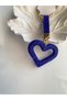 Keyring and Bag Accessory Dark Blue Color with Full Stone Heart-Shaped Hollow Design Shiny Luxury Accessory - 2