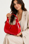Cleo Women's Cherry Patent Leather Zippered Special Strap Shoulder Bag