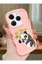 Tecno Spark 20 Pro Compatible Case Camera Protector Pink Silicone Couple Phone Case Panda Pattern