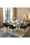 Elmont 6 seater Dining Table Ceramic Sturdy Dining Table Without Chairs| Modern Design Desk Furniture For Kitchen Dining L160xW90xH76cm-White/Black - 6