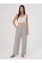 Black Striped Adjustable Waist Linen Cotton Trousers - 2