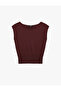 Regular Fit Round Boat Neck Sleeveless Knitwear Blouse