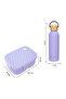 Smart Serve 3-Compartment Bento Lunch Box 980ml & Double Wall Stainless Steel Water Bottle 500ml – Purple - 8