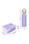 Convertible Bento Lunch Box 1650ml & Double Wall Stainless Steel Water Bottle 500ml – Purple - 8
