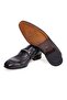 Black Color Laceless Genuine Leather Men's Shoes - 3