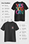 Yes You Can Designed 100% Cotton Half Oversize Black T-Shirt - 3