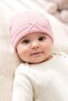Baby Girl 2-Piece 100% Cotton Beanie Set, Solid Color, Textured, Flexible and Comfortable (682501) - 3