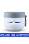 Stainless Steel Food Jar 600ml Portable Microwave Safe Breakfast Cup with Spoon & Leak Proof Lid - White - 2