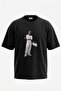 Bonez Mc Design Printed Unisex Oversize Black Tshirt