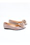 Women's Genuine Leather Ballerinas Mink Patent Leather - 2