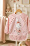 Long Sleeve Waterproof Baby Food and Activity Bib with Pockets - Ballerina Rabbit Pattern 6-24 Months - 2