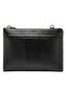 Madrid Unisex Genuine Leather Crocodile-Embossed Flat Shoulder Bag with Zip Closure and Detachable Strap Rings – Black / Green