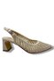 Desire 343-26 Satin Silvery Stoned Short Thick Heel Women's Evening Dress Shoes 6.5cm - 2