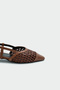 Megan Knitted Detailed Women's Bitter Brown Flat Ballerinas - 2