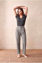 Women's Medium Gray Melange Viscose / Polyester Blend Regular Fit V-Neck Short Sleeve T-Shirt Ellis - 2