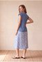 Women's Blue 100% Cotton Flared Regular Fit Crew Neck Short Sleeve Padded Look T-Shirt Winslet - 5