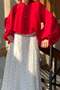 Balon Sleeve Red Thalia Chiffon Blouse - 7