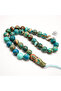 Jasper Turquoise Rosary 33 Beads 10.5mm Multi-Color Round Prayer Beads 44g Light Blue Tassel