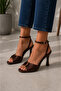 Yola Brown Satin Thin Heeled Shoes - 3