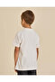 Boys White Chest Print Polo T-Shirt - 3