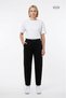 Women's Sienna Elastic Waist, Pockets, Narrow Leg, Ankle Length, Regular Waist, Lycra Two-Thread Pants Black