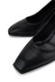 Women's Faux Leather Black Heeled Shoes - 5