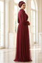 Pile and Belt Detailed Tulle Plus Size Hijab Evening Dress Tbssnn40 - 4