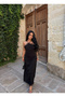 Black Dubai Laced Maxi Dress - 4