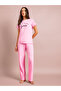 Who Run The World Slogan Print T-Shirt and Straight Leg Pyjama Set - 2