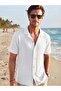 Men's White Stefan Knitwear Look Short Sleeve Summer Shirt