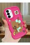 Samsung Galaxy A17 Compatible Case Camera Protector Red Silicone Couple Phone Case Kitty Pattern