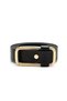 Black Shk3012 Women's Thick Faux Leather Waist Belt with Silver Buckle