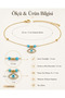 Nazar Eye Detailed Zircon Stone Anklet with Thin Chain Adjustable - 3