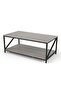 Migue home Modern Two Tier Coffee Table for Living Room, Easy Assembly, 100cm L x 55cm W x 45cm H, Washed Grey Color - 5