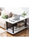 Coffee Table 2 Tier Wooden Coffee Table Modern Sofa Table with Open Storage Space Center Table for Living Room Office Bedroom Reception Room (60 * 30 * 53cm) - 5