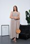 Women's Beige Shell and Sequin Detailed Linen Maxi Dress Pc2611 - 7