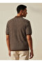 Men Short Sleeves Striped Johnny Collar Polo T-shirt - 4
