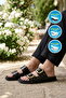 Black Double-Striped Lightweight Women's Slippers S-233 Z
