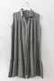 Gray Shirt Collar Sleeveless Buttoned Skirt Ruffled Casual Muslin Woven Dress 105 65 - 2