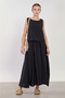 Women's sleeveless skirted two-piece set - black - 2