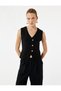 Buttoned Knit V-Neck Vest - 2